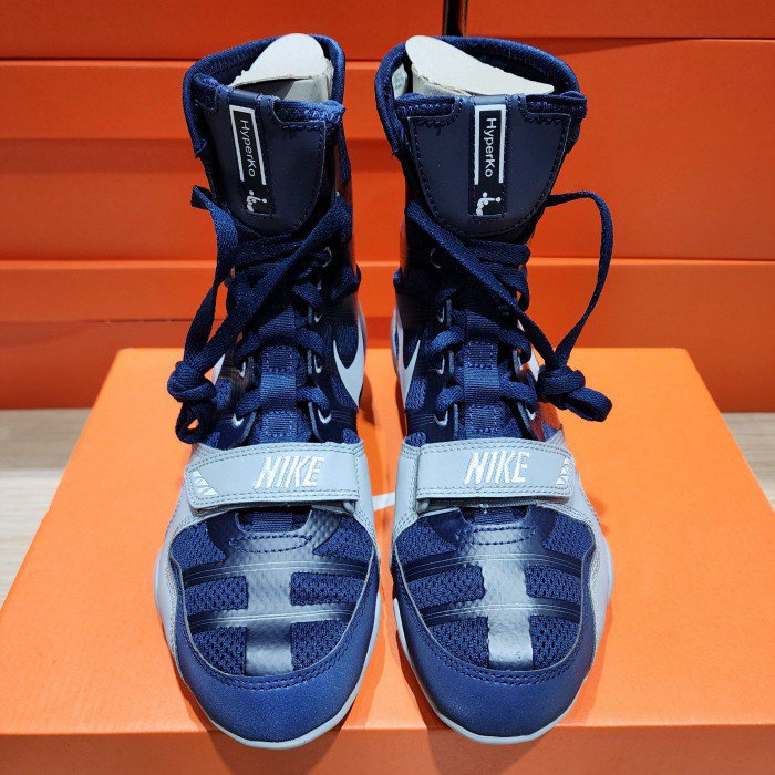 NIKE HYPERKO 1 PROFESSIONAL BOXING SHOES BOXING BOOTS US 4-13 Navy