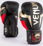 VENUM-1392-603 ELITE MUAY THAI BOXING GLOVES 8-16 OZ Black Gold Red