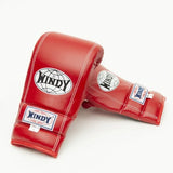 WINDY TBG4 MUAY THAI BOXING PUNCHING BAG GLOVES OPEN THUMB Leather M-XL Red