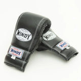 WINDY TBG4 MUAY THAI BOXING PUNCHING BAG GLOVES OPEN THUMB Leather M-XL Black