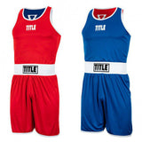 TITLE REVERSIBLE AEROVENT ELITE 2.0 AMATEUR BOXING SET Weste Tank Top & Shorts Trunks S-XXL 2 Farben Rot & Blau