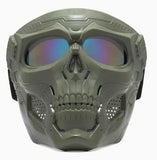 Airsoft Tactical Military Motorcycle Hunting Protection Goggle Skull Full Face Mask Army Green 3 Colours Lenses ATGM014
