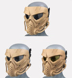 Airsoft Tactical Military Motorcycle Hunting Protection Goggle Skull Full Face Mask Khaki 3 Colours Lenses ATGM015