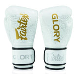 Fairtex BGVG3 GLORY MUAY THAI BOXING GLOVES 10-14 oz White