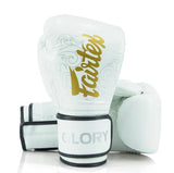 Fairtex BGVG3 GLORY MUAY THAI BOXING GLOVES 10-14 oz White