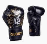 Fairtex BGVG3 GLORY MUAY THAI BOXING GLOVES 10-14 oz BLACK