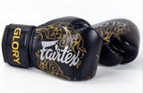 Fairtex BGVG3 GLORY MUAY THAI BOXING GLOVES 10-14 oz BLACK