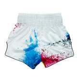 Fairtex MUAY THAI BOXING Shorts S-XL White Acid Jazz BS1937