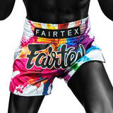 Fairtex MUAY THAI BOXING Shorts S-XL White Funky Soul BS1939