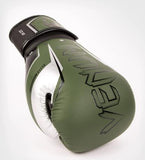 VENUM ELITE EVO MUYA THAI BOXING GLOVES 8-16 OZ Khaki Silver
