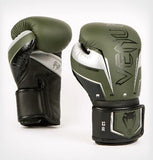 VENUM ELITE EVO MUYA THAI BOXING GLOVES 8-16 OZ Khaki Silver