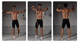Home Gym Work Out Set of Resistance Bands Resistance Elastic Latex Tube Max 125 LBS (FE018)