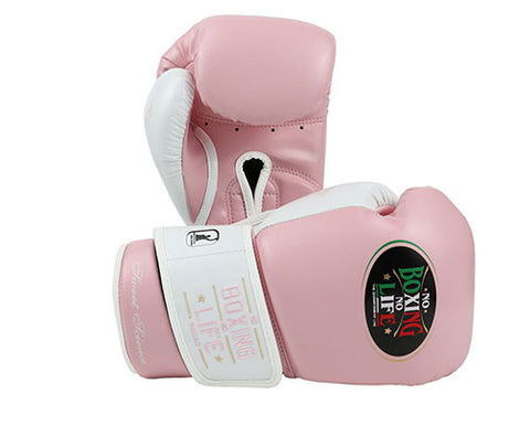 No Boxing No Life sweet science BOXING GLOVES Microfiber 8-16 oz Pink White