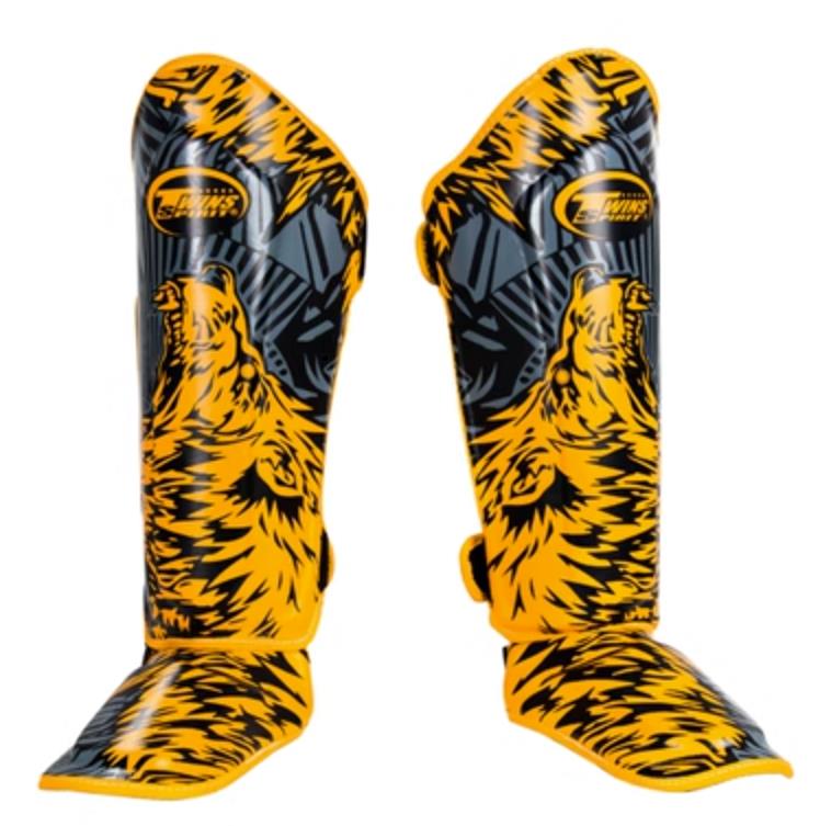 TWINS SPIRIT FSGL10-50 MUAY THAI BOXING MMA SHIN GUARD PROTECTOR Leath