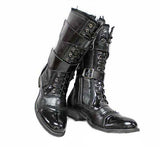 Fashion Rock Punk Gothic Stil Stiefel Cow Boy Stiefel FWMB001 Schwarz Größe 38-45
