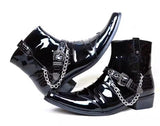 Fashion Rock Punk Gothic Stil Stiefel Cow Boy Stiefel FWMB003 Schwarz Größe 38-44