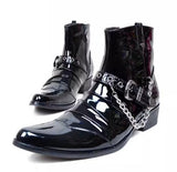 Fashion Rock Punk Gothic Stil Stiefel Cow Boy Stiefel FWMB003 Schwarz Größe 38-44