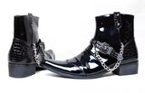 Fashion Rock Punk Gothic Style Boots Cow Boy Boots FWMB003 Black Size 38-44