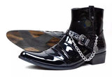 Fashion Rock Punk Gothic Style Boots Cow Boy Boots FWMB003 Black Size 38-44