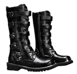 Motorcycle Biker Rock Punk Gothic Style Boots Cow Boy Boots FWMB005 Black Size 38-46