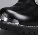 Motorcycle Biker Rock Punk Gothic Style Boots Cow Boy Boots FWMB006 Black Size 38-46
