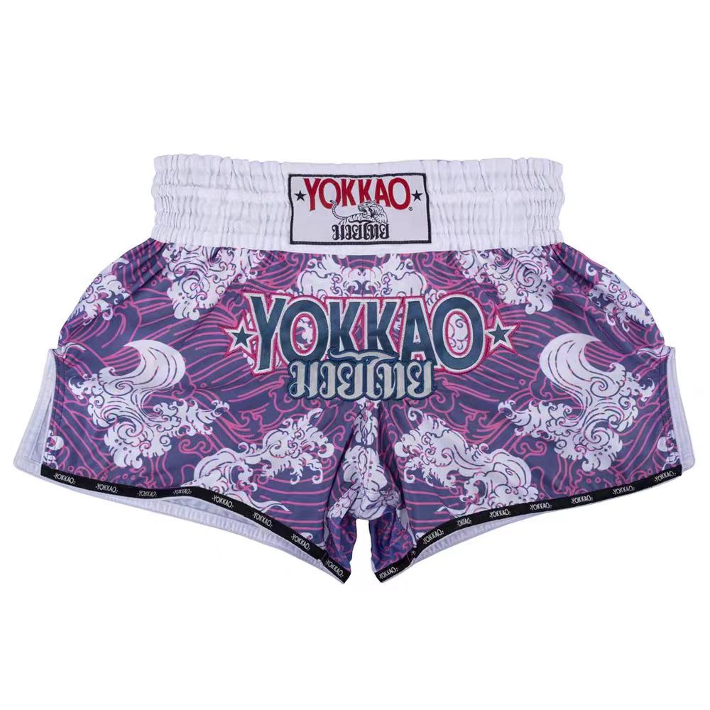 YOKKAO HAWAIIAN CARBONFIT MUAY THAI MMA BOXING SHORTS S-XXL PURPLE