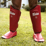 FAIRTEX SP9 ULTRA ERGO SHIN GUARD PROTECTOR S-XL RED