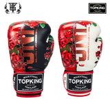 Top King TKBGRS ROSE MUAY THAI BOXING GLOVES 8-14 oz Black Red