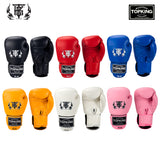 Top King TKBGUV MUAY THAI BOXHANDSCHUHE Lange Stulpen Rindsleder 8-16 oz Rot