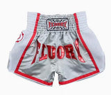 FLUORY MTSF28E MUAY THAI BOXING SHORTS XXS-XXXL SILVER GREY UNISEX JUNIOR & ADULT
