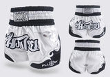 FLUORY MTSF53 MUAY THAI BOXSHORTS XS-XXXL WEISS UNISEX JUNIOR & ERWACHSENE