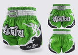 FLUORY MTSF53 MUAY THAI BOXING SHORTS XS-XXXL GREEN UNISEX JUNIOR & ADULT