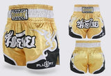 FLUORY MTSF53 MUAY THAI BOXING SHORTS XS-XXXL GOLD UNISEX JUNIOR & ADULT