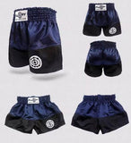 FLUORY MTSF55D MUAY THAI BOXSHORTS XS-XXXL DUNKELBLAU UNISEX JUNIOR & ERWACHSENE