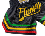 FLUORY MTSF79 MUAY THAI BOXING SHORTS XS-XXXL Black UNISEX JUNIOR & ADULT