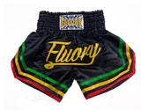 FLUORY MTSF79 MUAY THAI BOXING SHORTS XS-XXXL Black UNISEX JUNIOR & ADULT