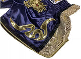 FLUORY MTSF99 MUAY THAI BOXING SHORTS XS-XXXL Dunkelblau UNISEX JUNIOR & ERWACHSENE