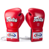 Fairtex BGL7 Mexican MUAY THAI BOXING GLOVES Lace Up 8-14 oz Red Black