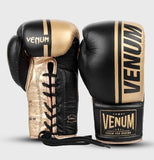 VENUM SHIELD PRO BOXING GLOVES WITH LACES 8 OZ XL Black Gold