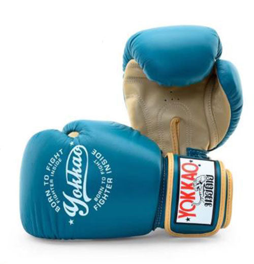 YOKKAO VINTAGE BLUE MUAY THAI BOXING GLOVES 8-16 oz – AAGsport