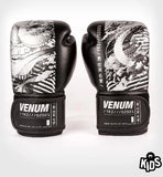 VENUM YKZ21 KIDS MUAY THAI BOXING GLOVES 4-6 oz Black White