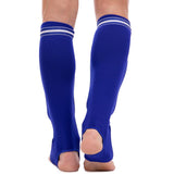 TOP KING TKESP-01 ELASTISCHER SCHIENBEINSCHÜTZER FÜR MUAY THAI BOXEN MMA Baumwolle Größe Frei Blau