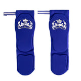 TOP KING TKESP-01 ELASTISCHER SCHIENBEINSCHÜTZER FÜR MUAY THAI BOXEN MMA Baumwolle Größe Frei Blau