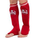 TOP KING TKESP-01 ELASTIC MUAY THAI BOXING MMA SHIN GUARD PROTECTOR Cotton Size Free Red