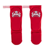 TOP KING TKESP-01 ELASTIC MUAY THAI BOXING MMA SHIN GUARD PROTECTOR Cotton Size Free Red
