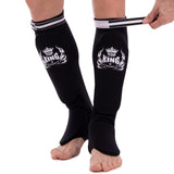 TOP KING TKESP-01 ELASTISCHER SCHIENBEINSCHÜTZER FÜR MUAY THAI BOXEN MMA Baumwolle Größe Frei Schwarz