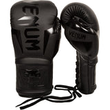 VENUM ELITE MUAY THAI BOXING GLOVES LACE UP 8-14 OZ Black