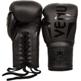 VENUM ELITE MUAY THAI BOXING GLOVES LACE UP 8-14 OZ Black