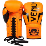 VENUM ELITE MUAY THAI BOXING GLOVES LACE UP 8-14 OZ Orange