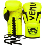 VENUM ELITE MUAY THAI BOXING GLOVES LACE UP 8-14 OZ Yellow